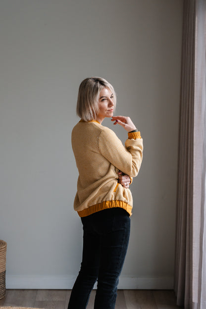 Sjiek Reversible Bomber Jacket - Yellow Bouclé