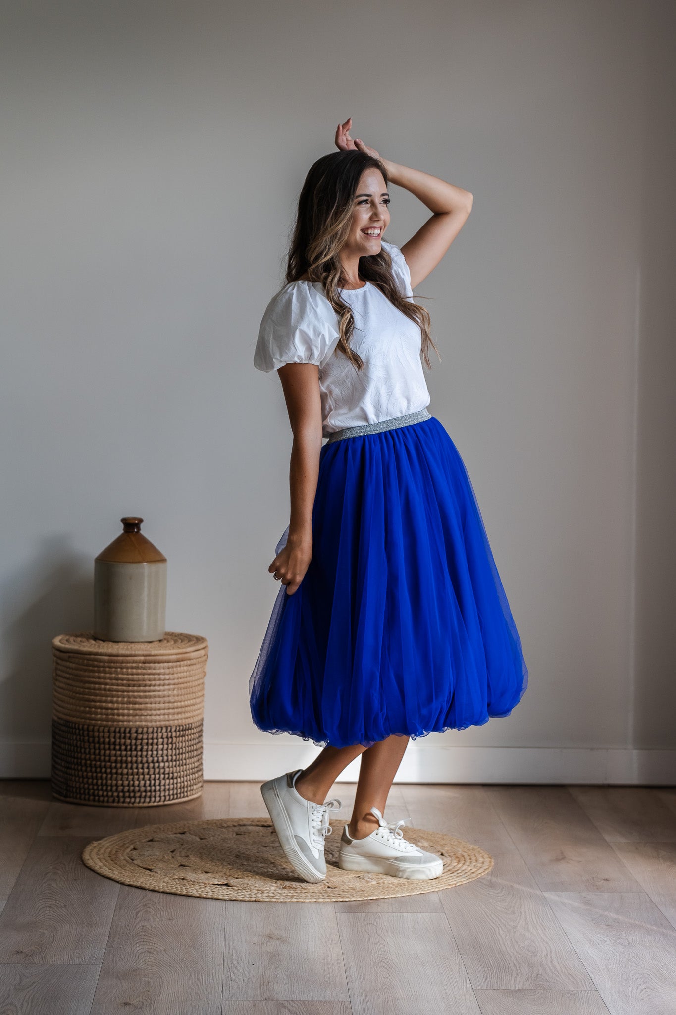 Bubble Mesh Skirt - Cobalt Blue
