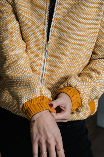 Sjiek Reversible Bomber Jacket - Yellow Bouclé