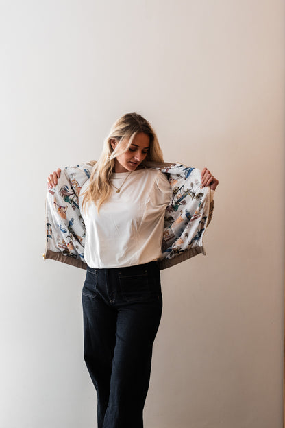 Sjiek Reversible Bomber Jacket - White Bouclé