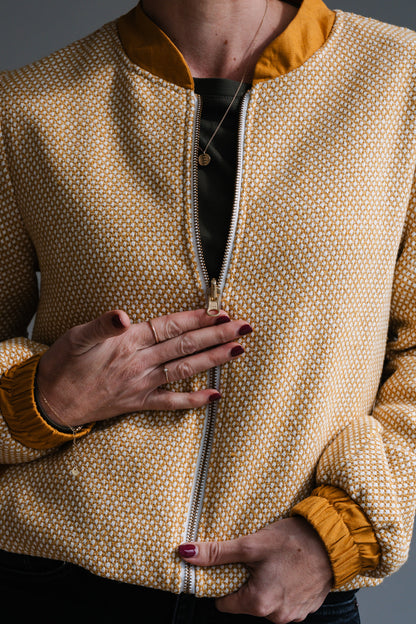 Sjiek Reversible Bomber Jacket - Yellow Bouclé
