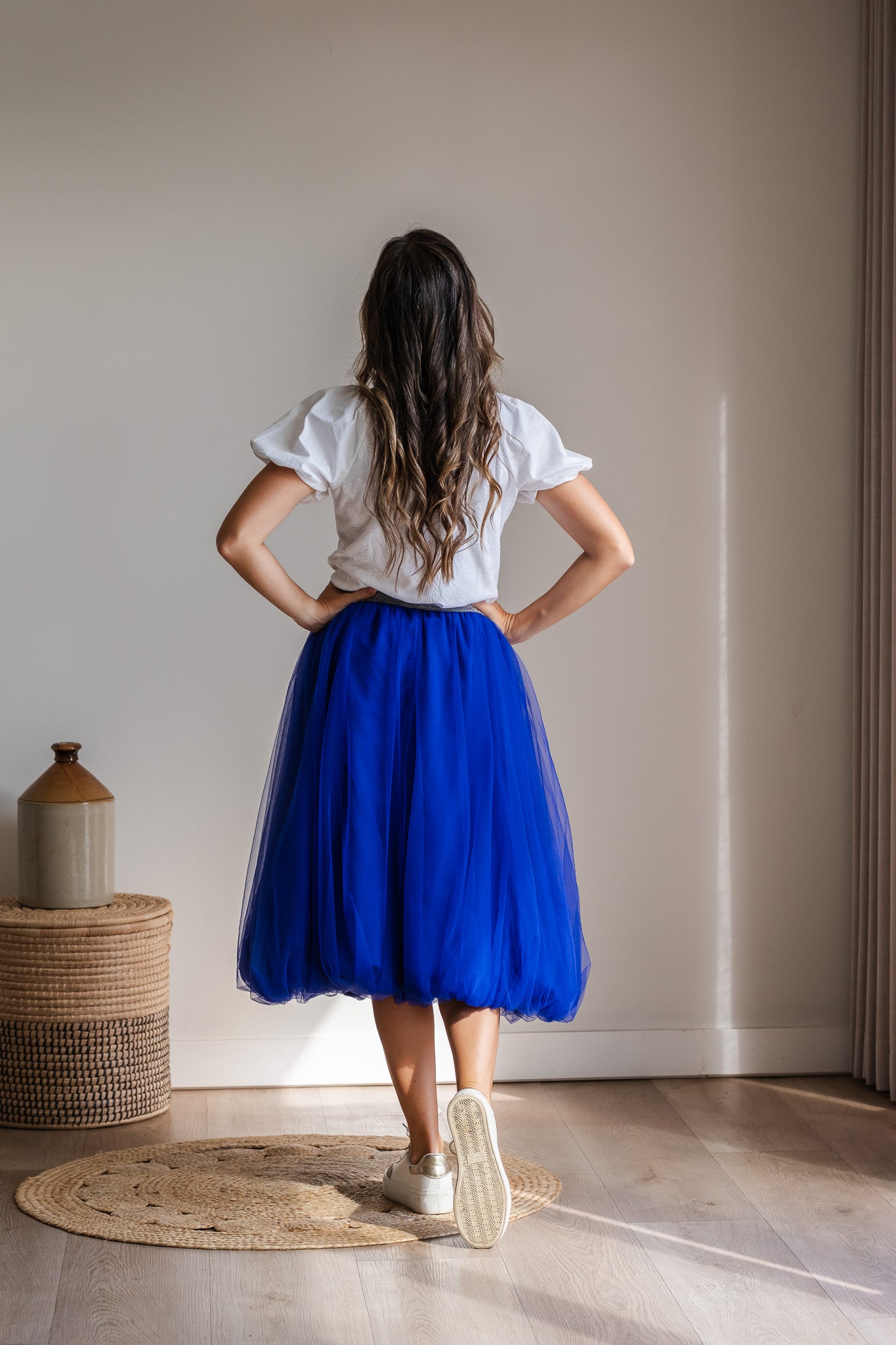 Bubble Mesh Skirt - Cobalt Blue