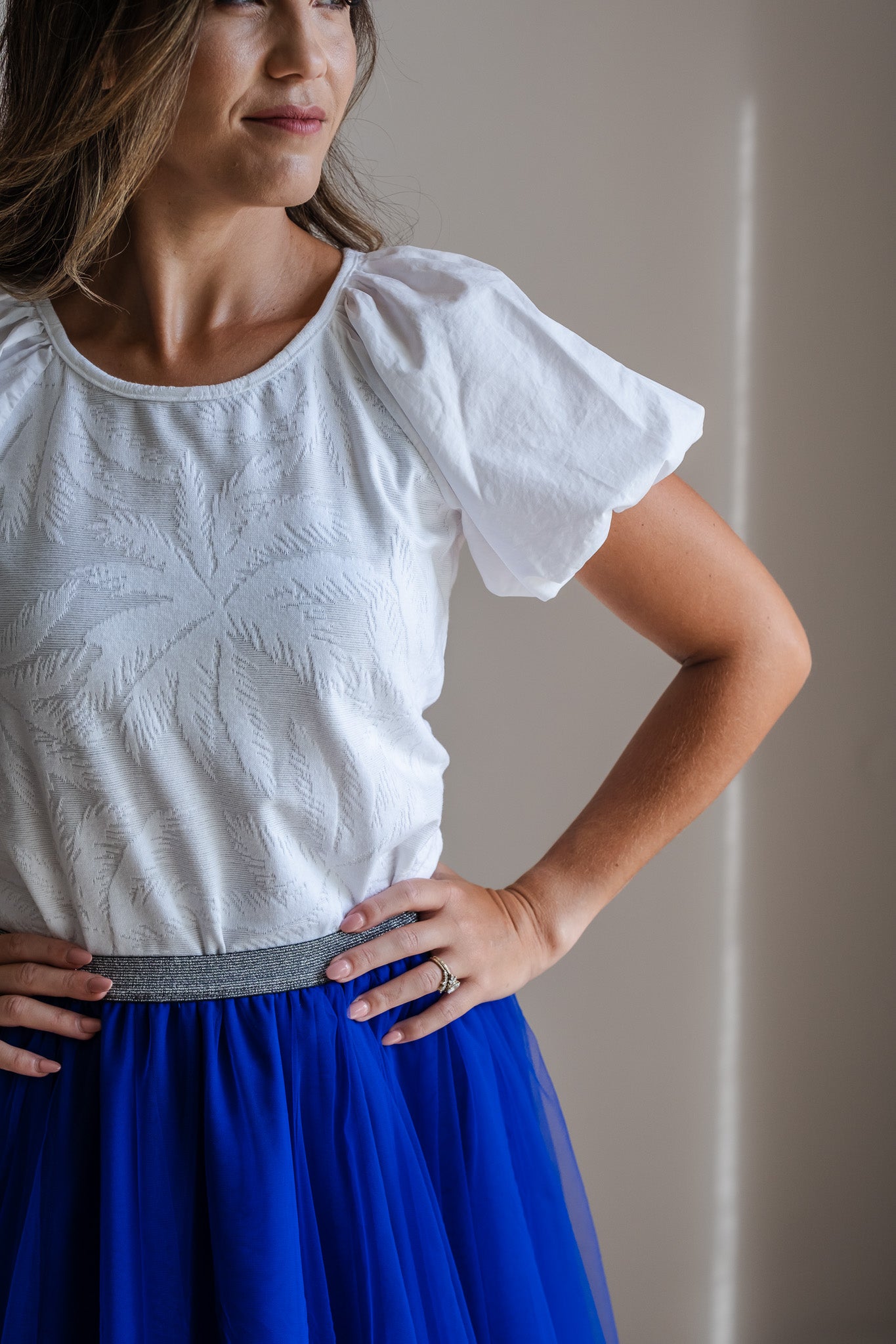 Bubble Mesh Skirt - Cobalt Blue