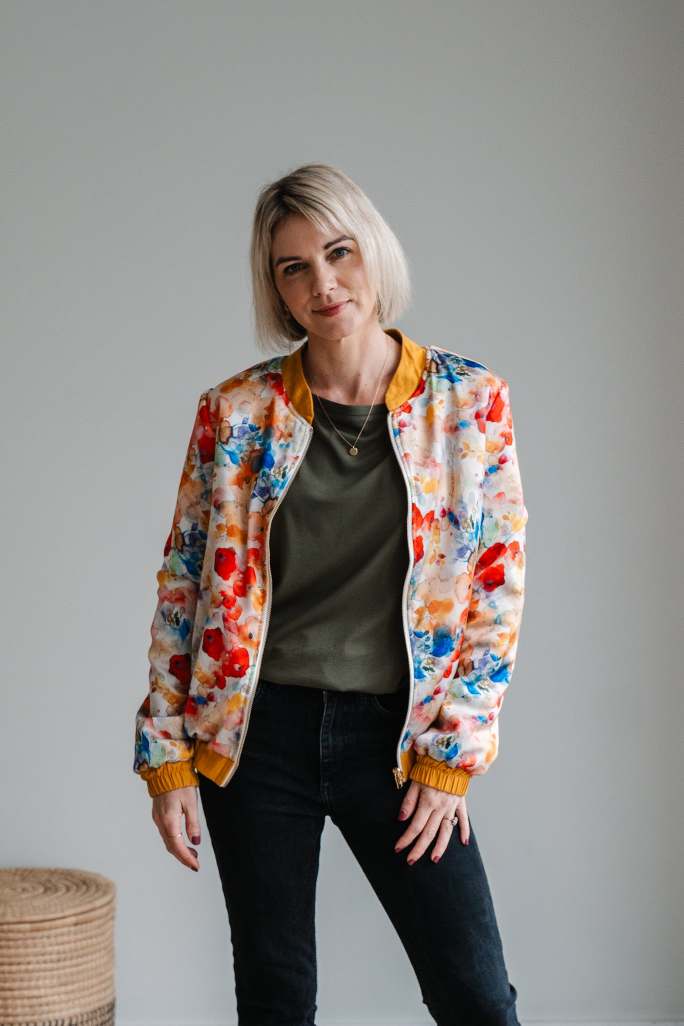 Sjiek Reversible Bomber Jacket - Yellow Bouclé