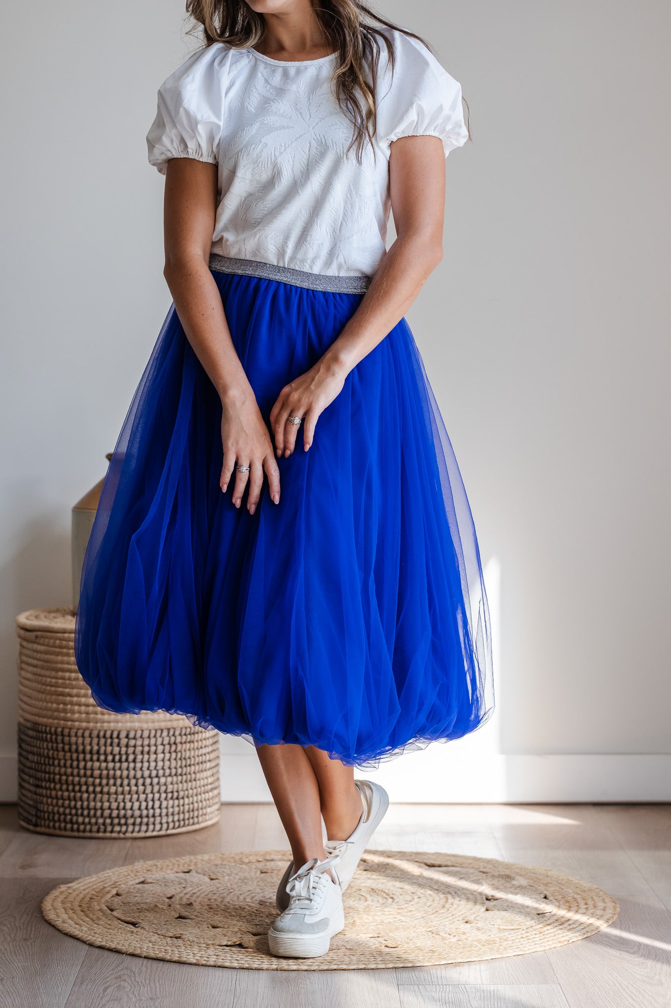 Bubble Mesh Skirt - Cobalt Blue