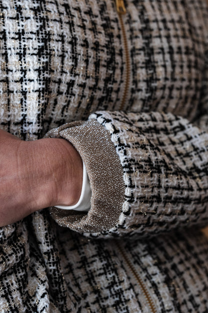 Sjiek Reversible Bomber Jacket - White Bouclé