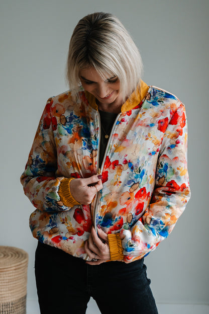 Sjiek Reversible Bomber Jacket - Yellow Bouclé