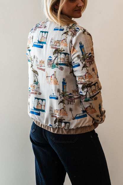 Sjiek Reversible Bomber Jacket - White Bouclé