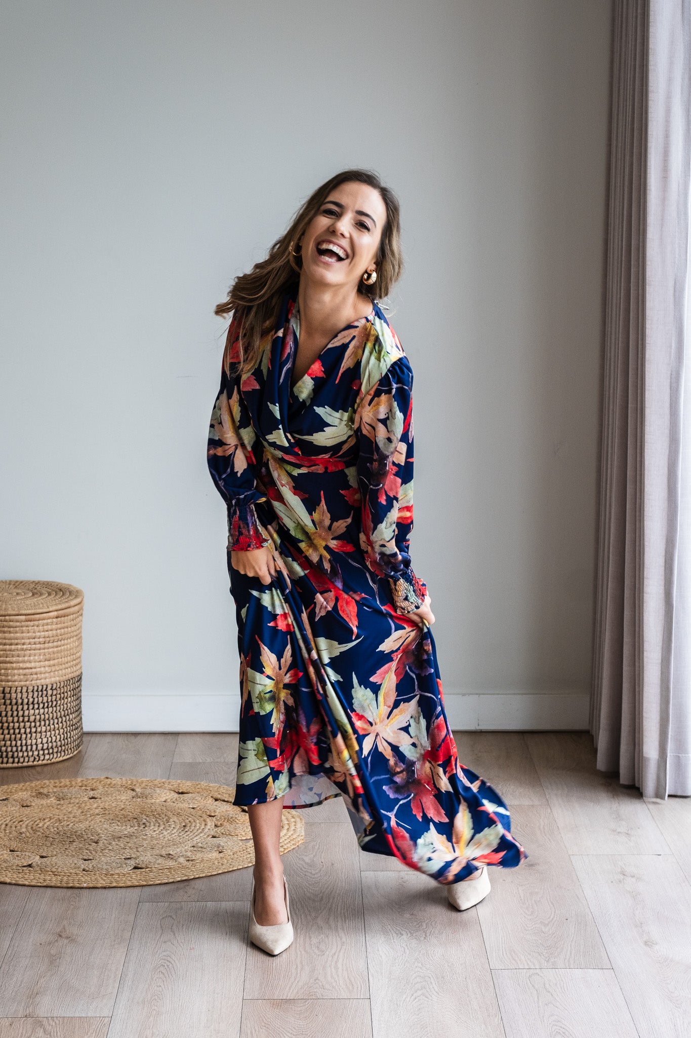 Jana Dress - Navy Floral