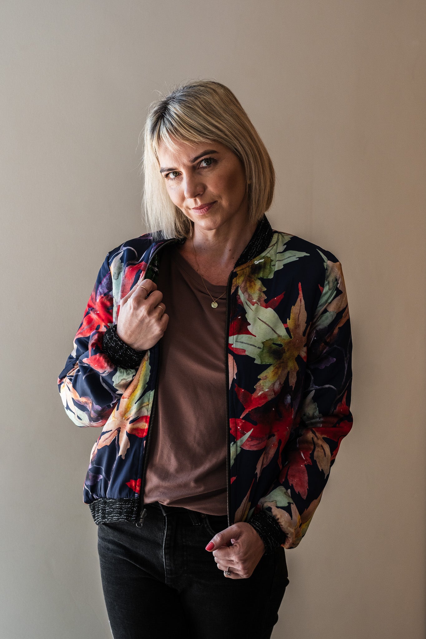 Sjiek Reversible Bomber Jacket - Green Bouclé