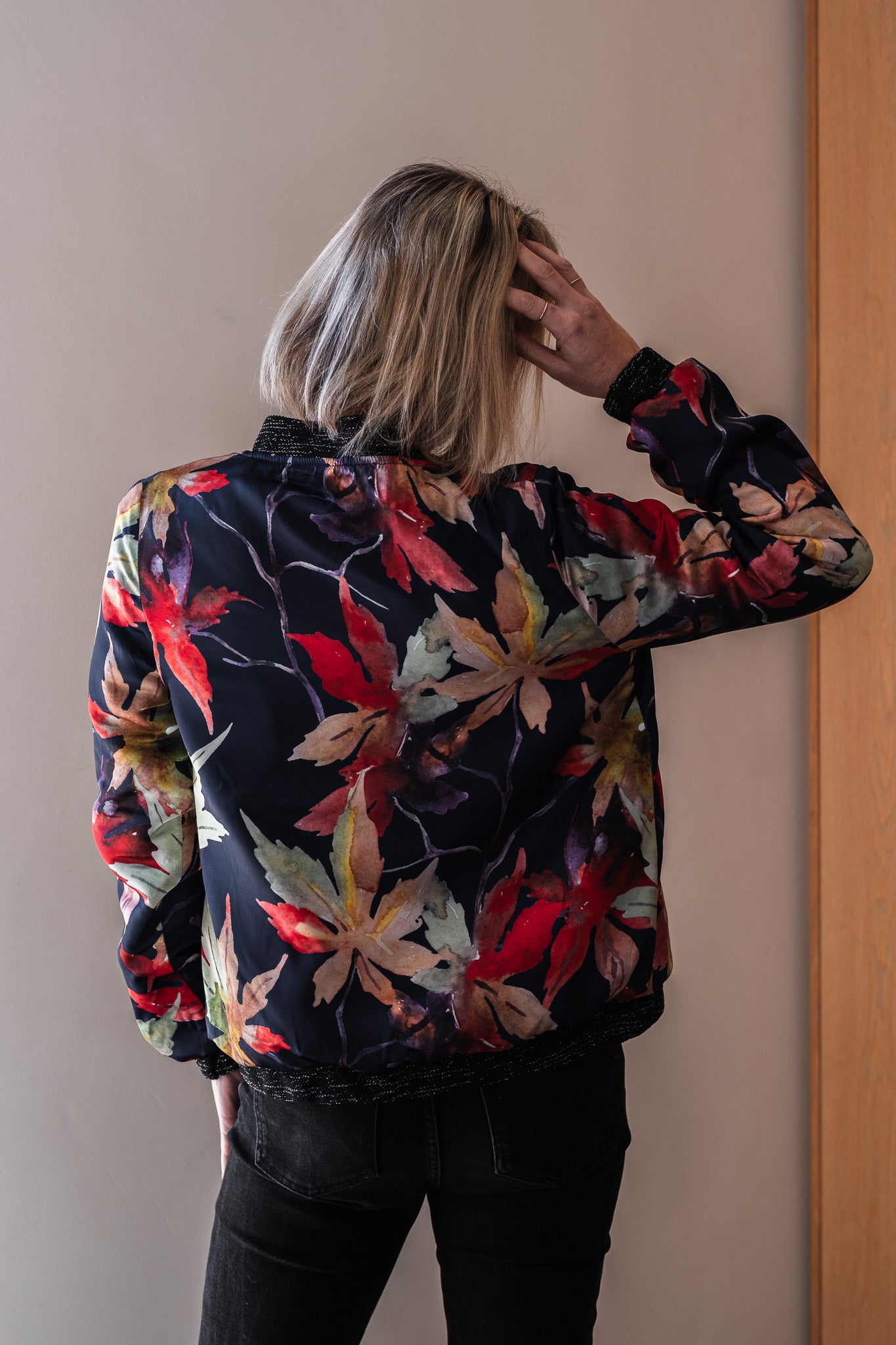 Sjiek Reversible Bomber Jacket - Green Bouclé