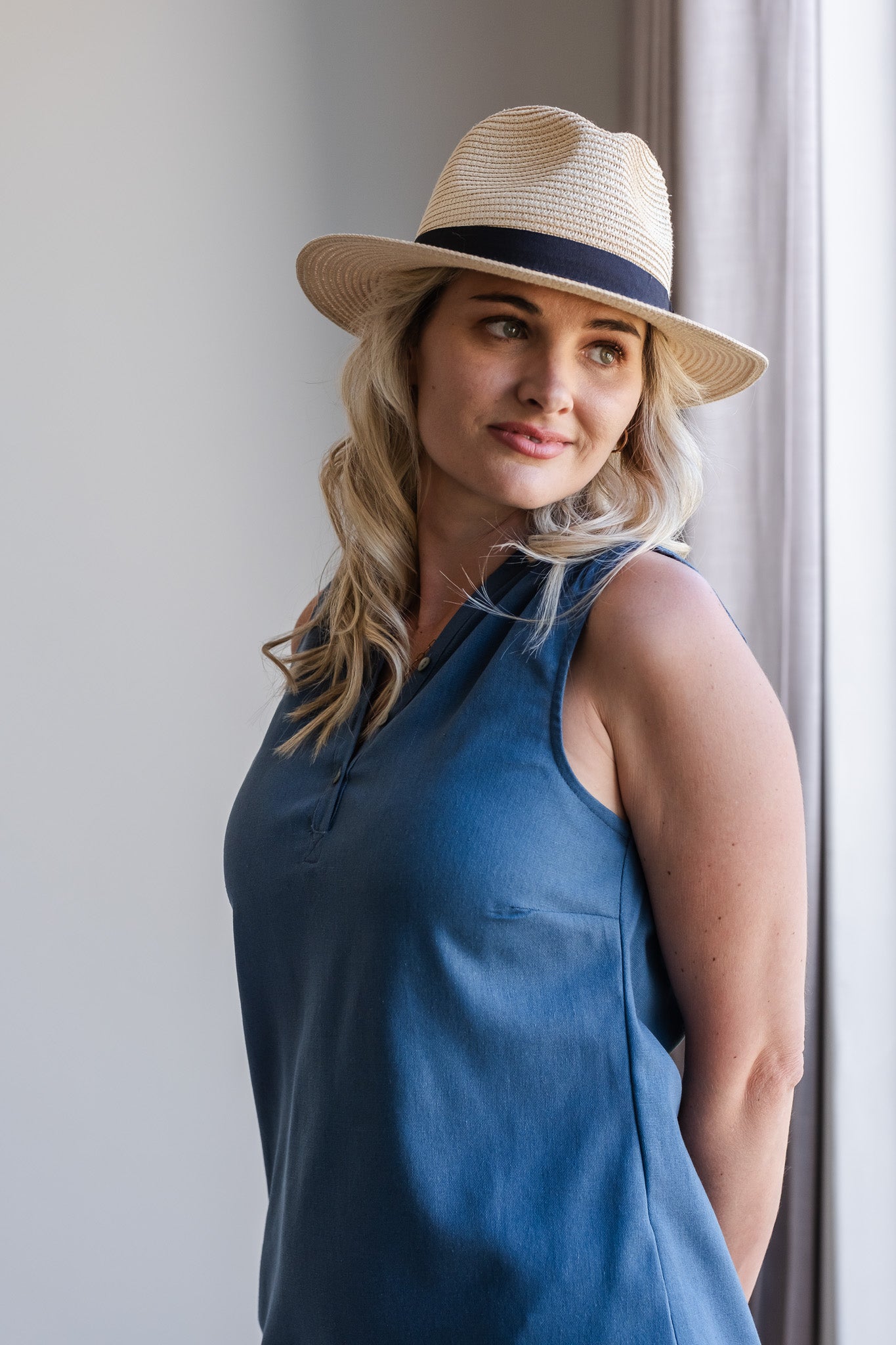 Surrender Shirt Dress - Blue Linen