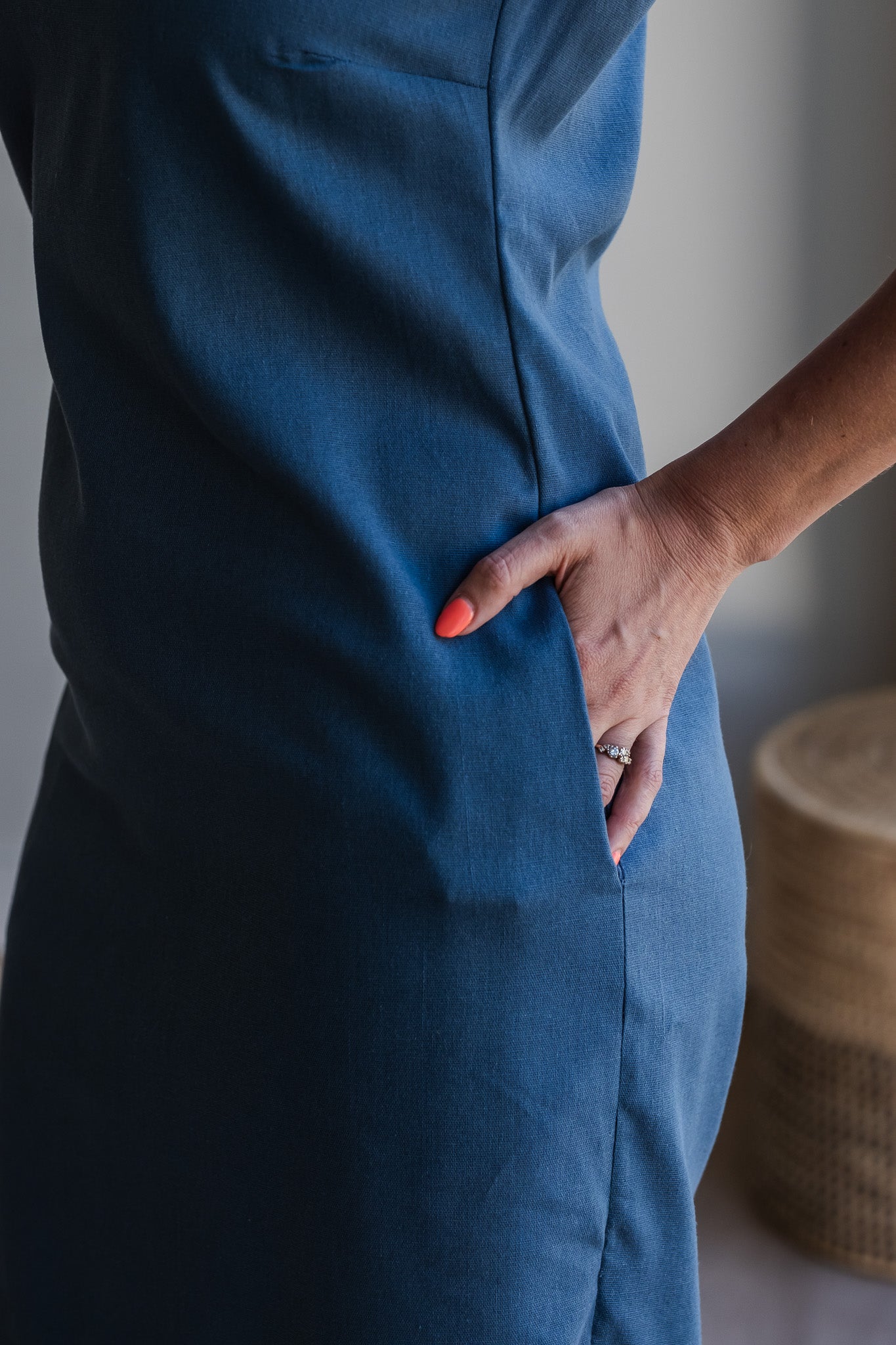 Surrender Shirt Dress - Blue Linen