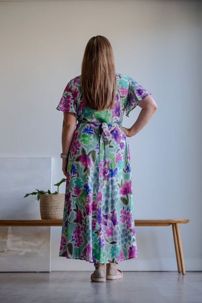 Ilze wrap dress - Linen Floral