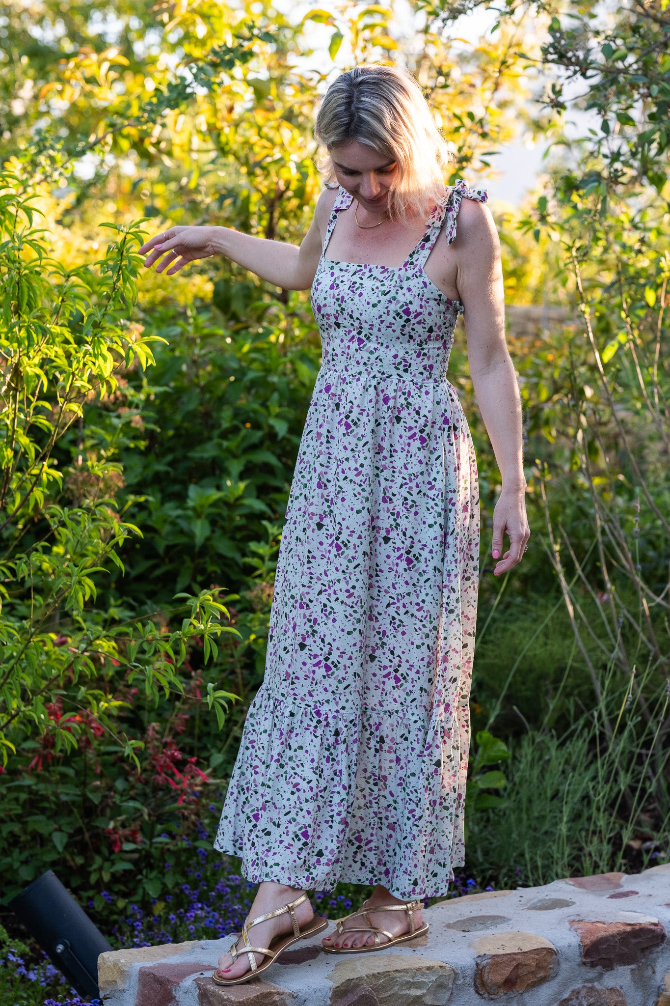 Flow Maxi Dress - Terrazzo print