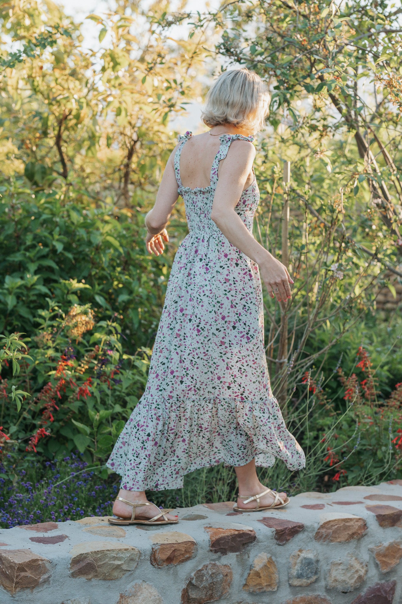 Flow Maxi Dress - Terrazzo print