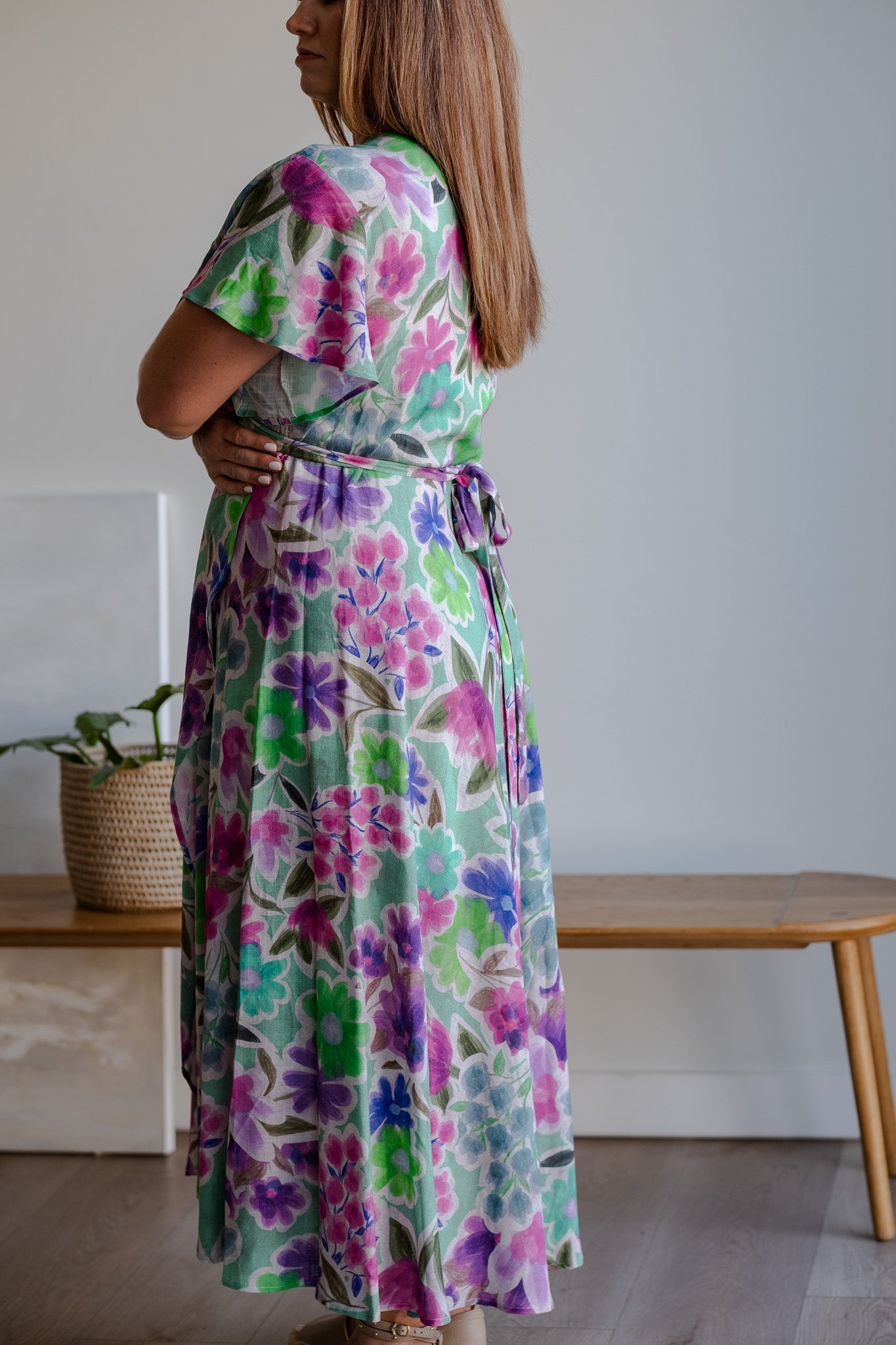 Ilze wrap dress - Linen Floral