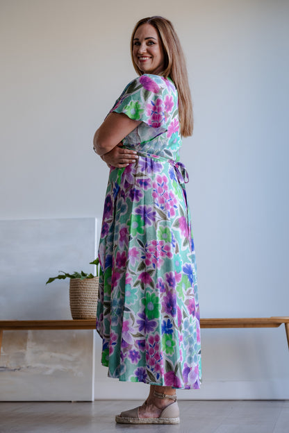 Ilze wrap dress - Linen Floral