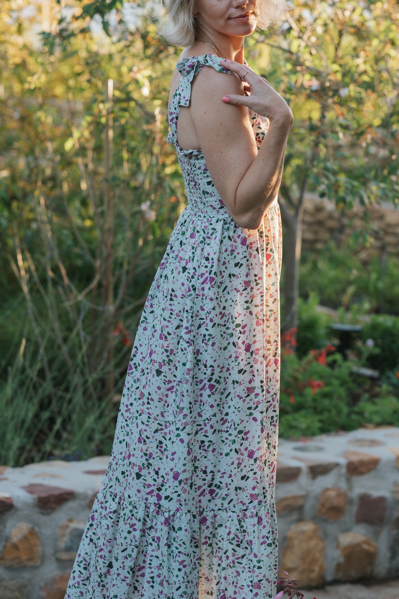 Flow Maxi Dress - Terrazzo print