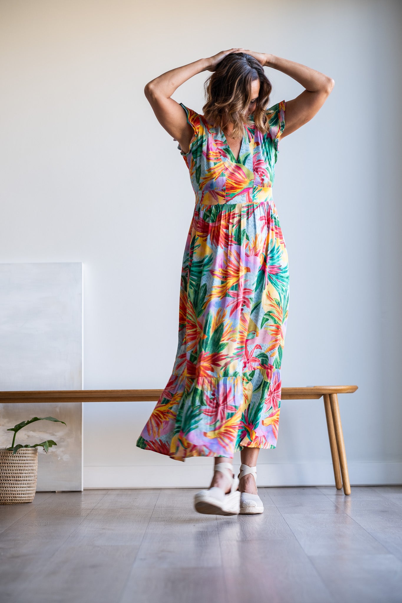 Joyful Dress - Tropical print