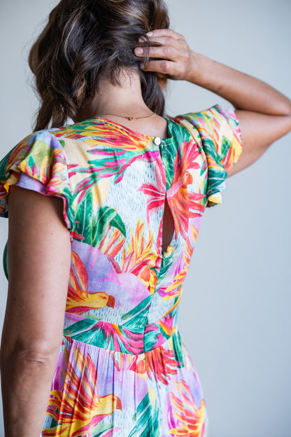 Joyful Dress - Tropical print