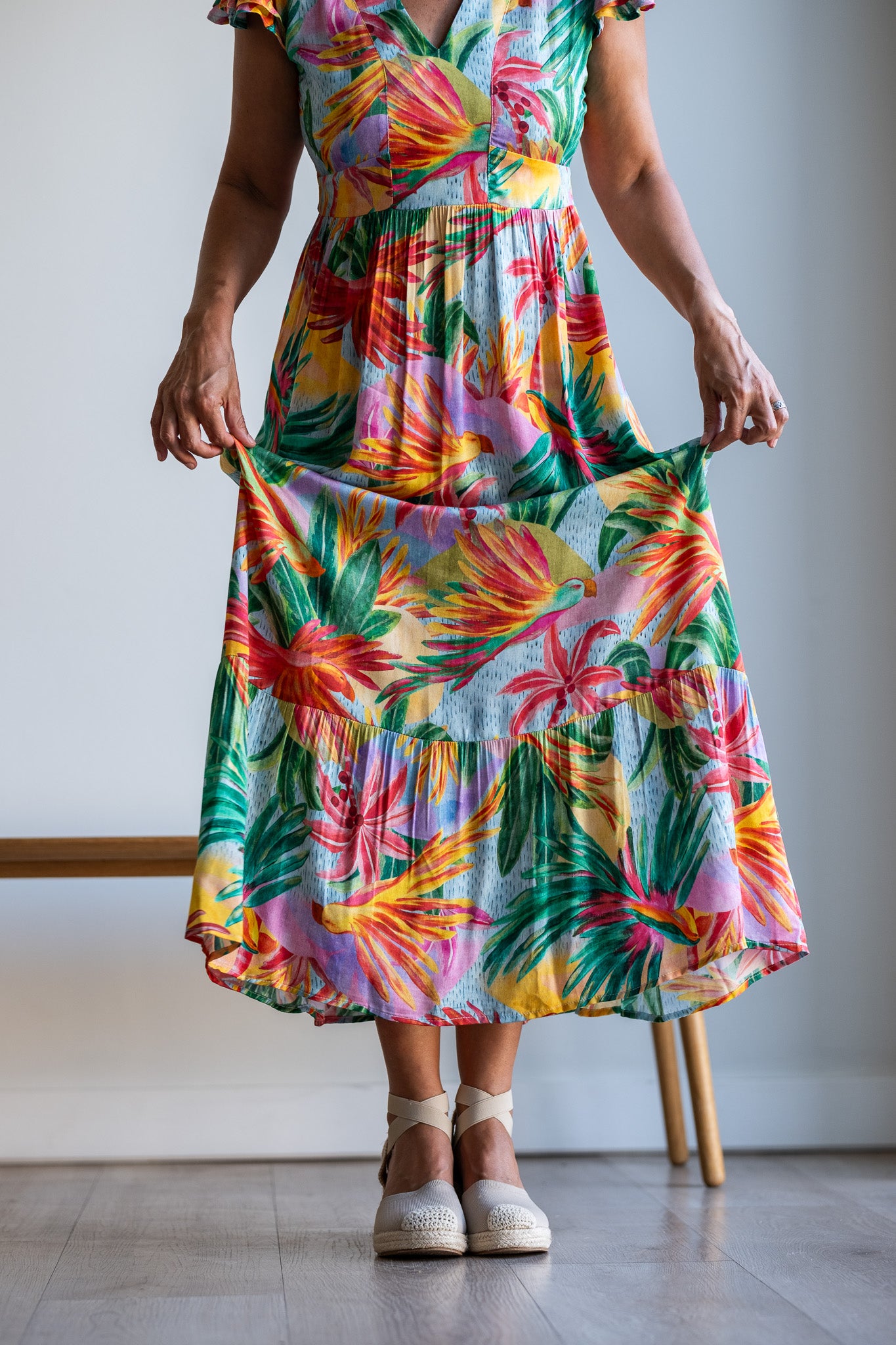 Joyful Dress - Tropical print