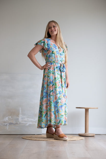 Genna Dress - Blue Floral