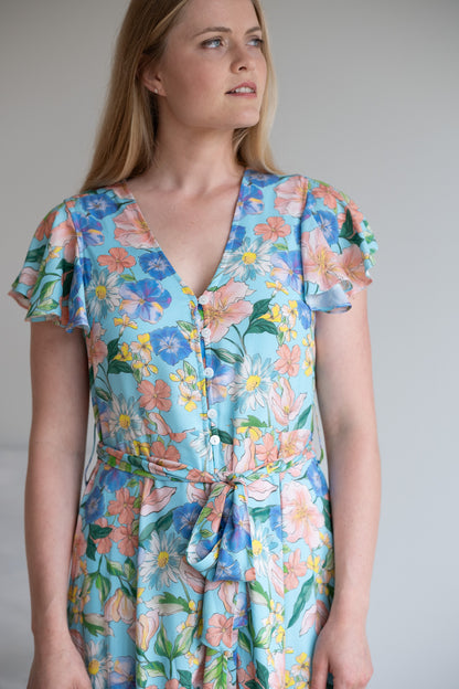 Genna Dress - Blue Floral