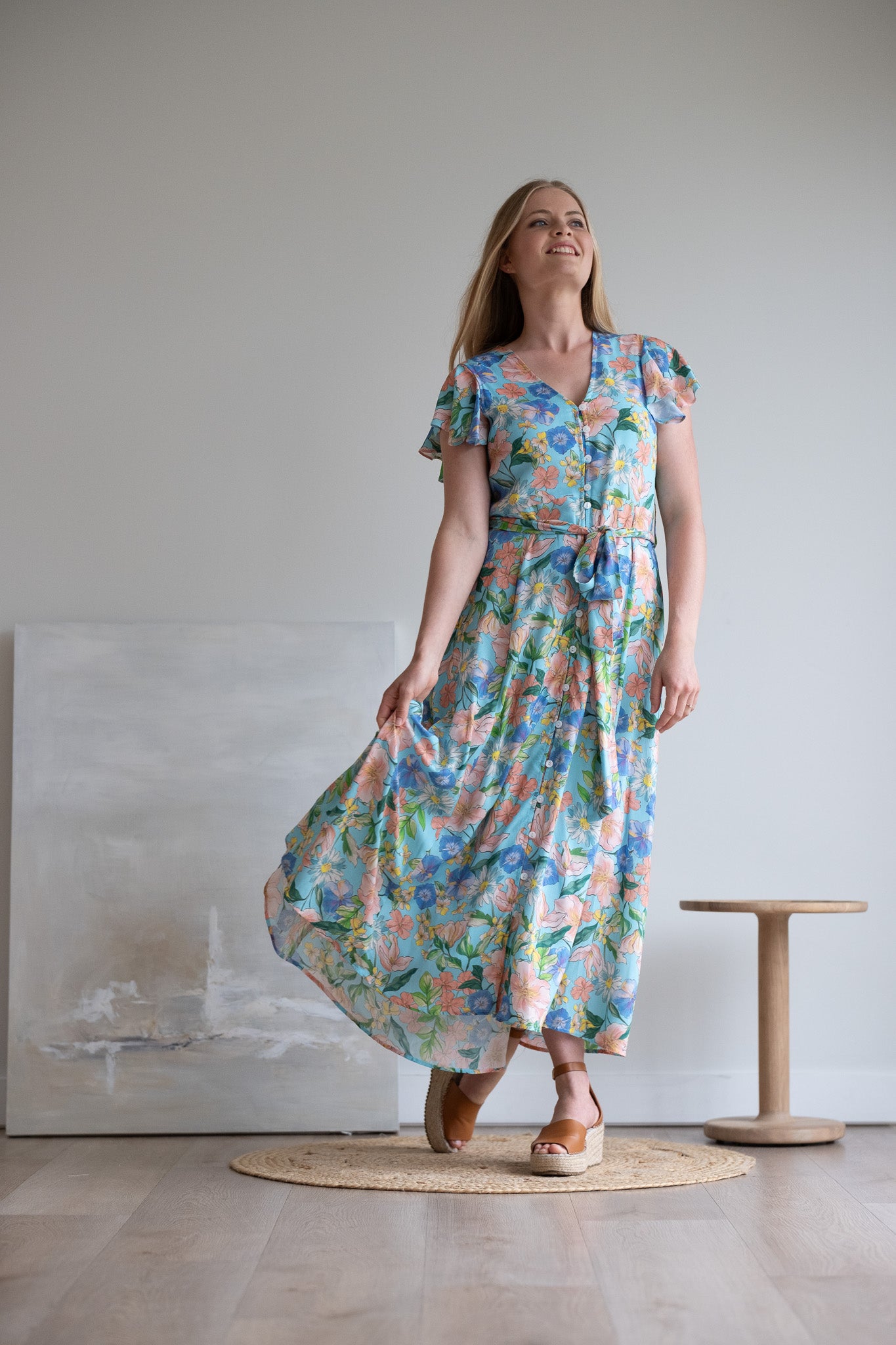 Genna Dress - Blue Floral