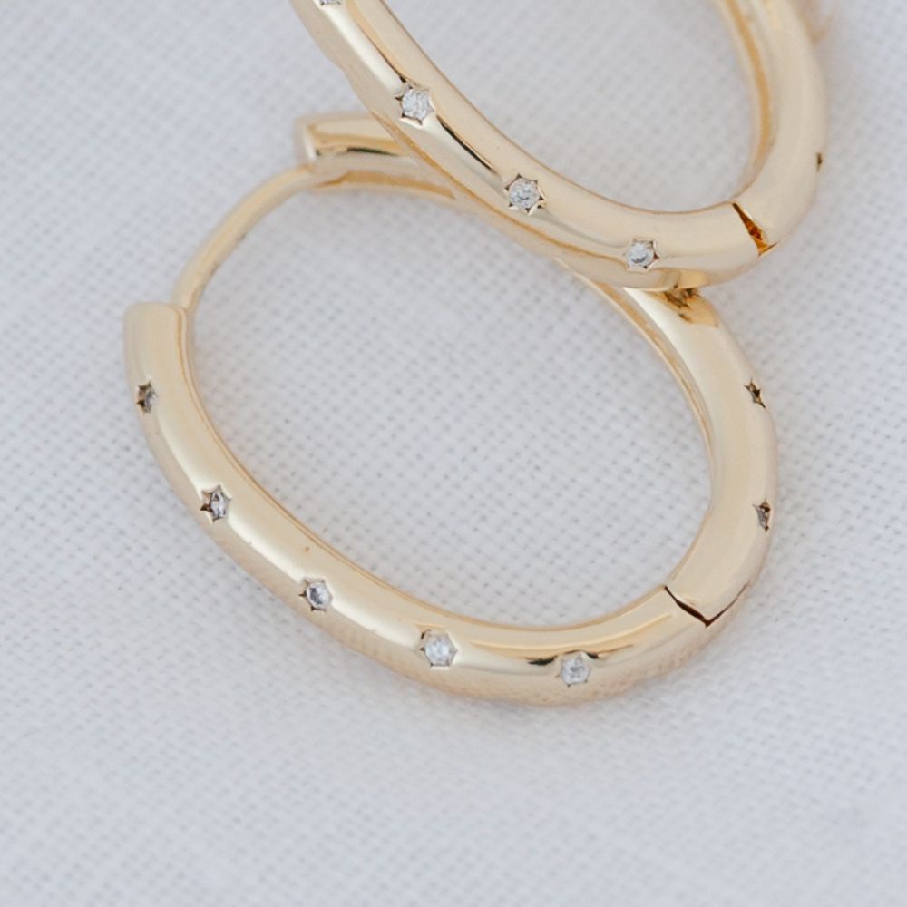 Large Oval Star Hoops