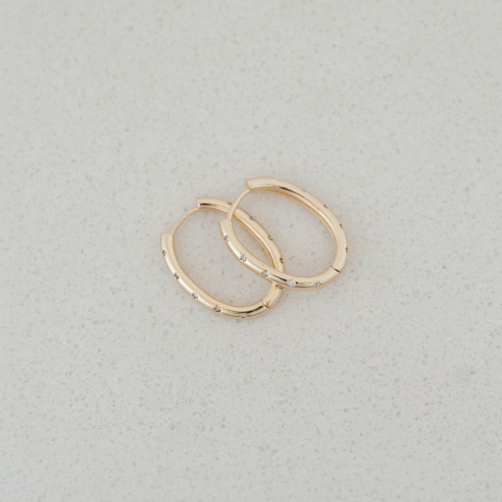 Large Oval Star Hoops