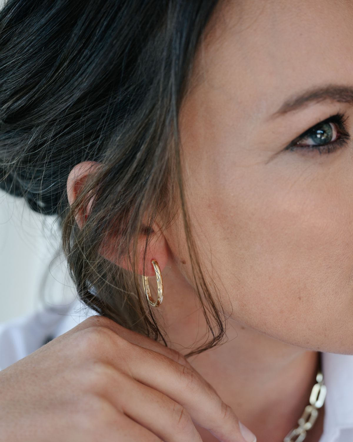 Large Oval Star Hoops