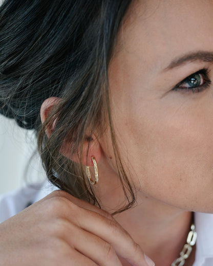 Large Oval Star Hoops