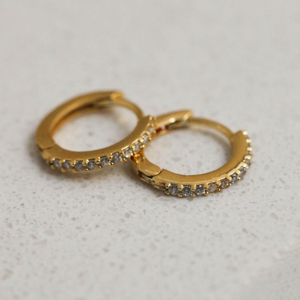 Medium Diamanté Hoop Earrings