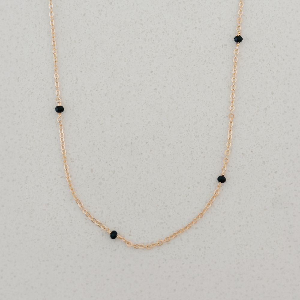 Minimalist Black Bead Necklace