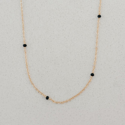 Minimalist Black Bead Necklace