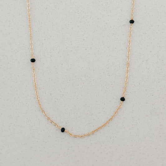 Minimalist Black Bead Necklace