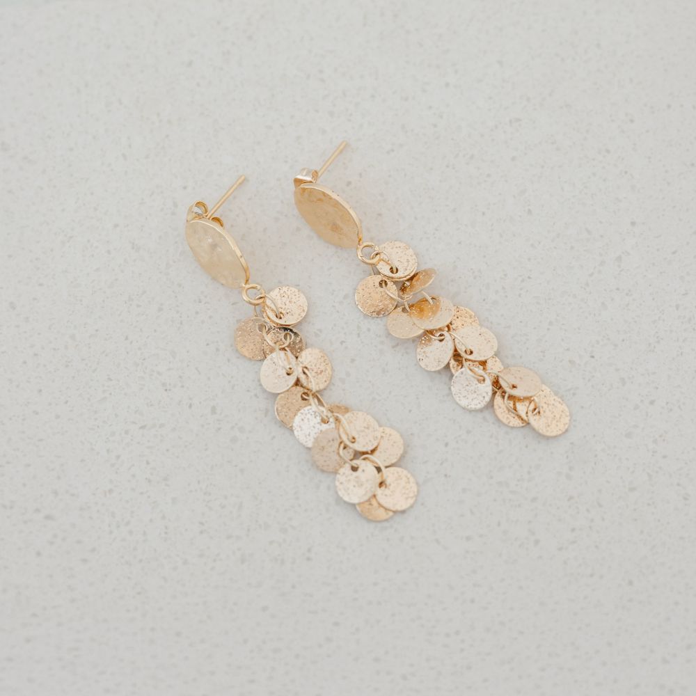 Multi Disc Drop Earrings