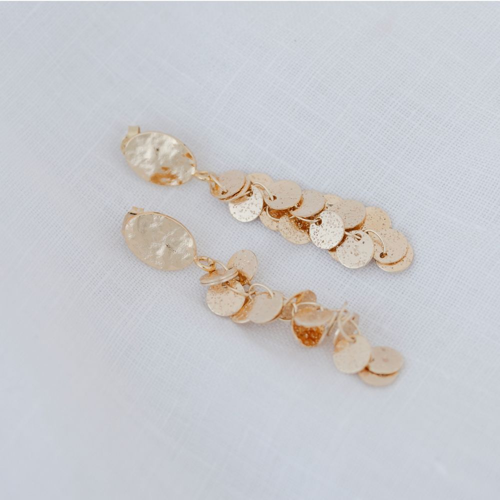 Multi Disc Drop Earrings