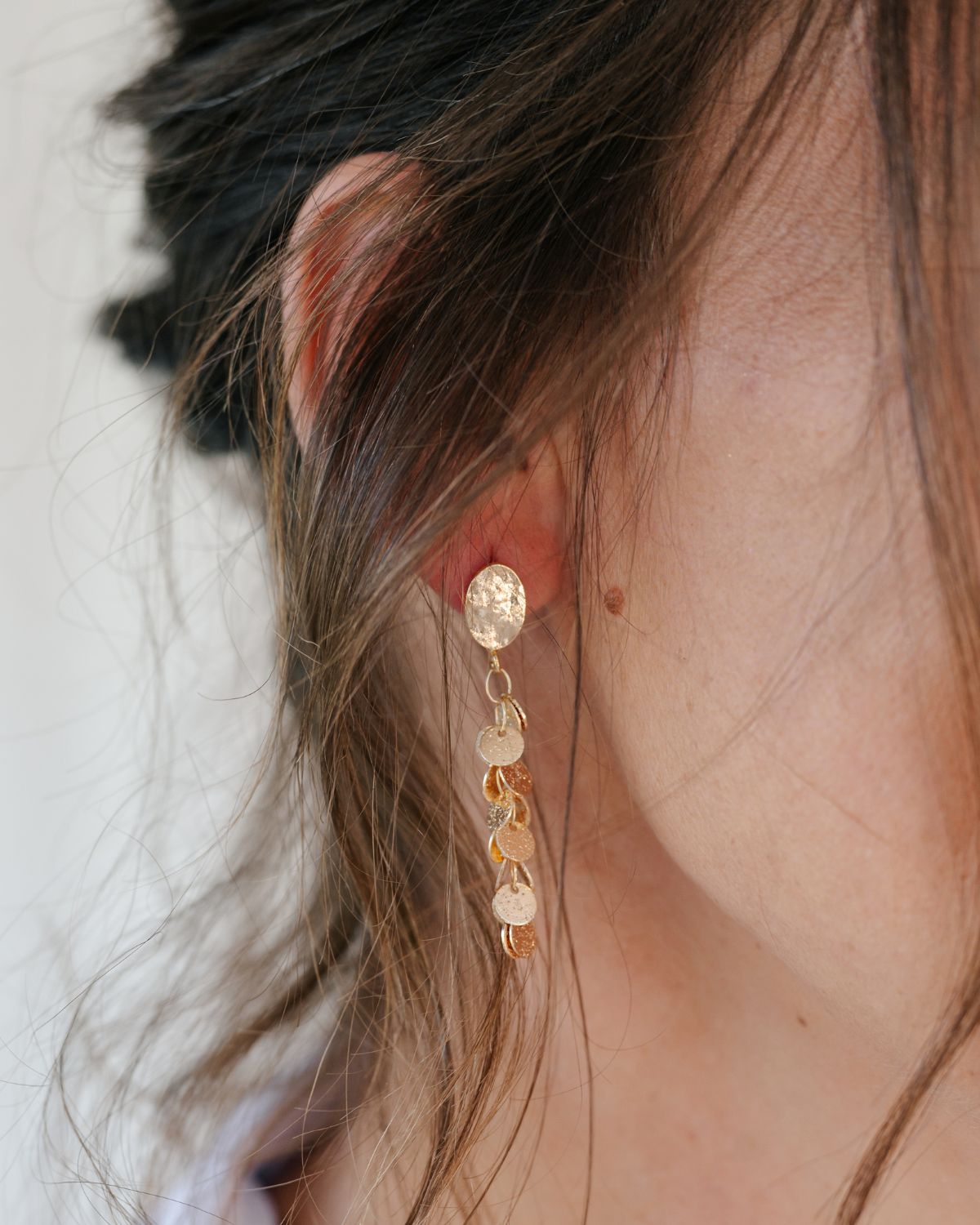 Multi Disc Drop Earrings