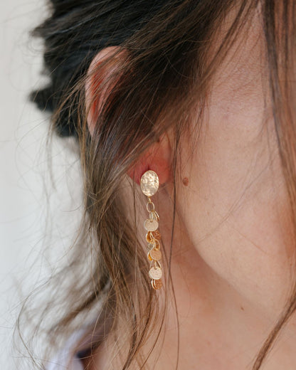 Multi Disc Drop Earrings