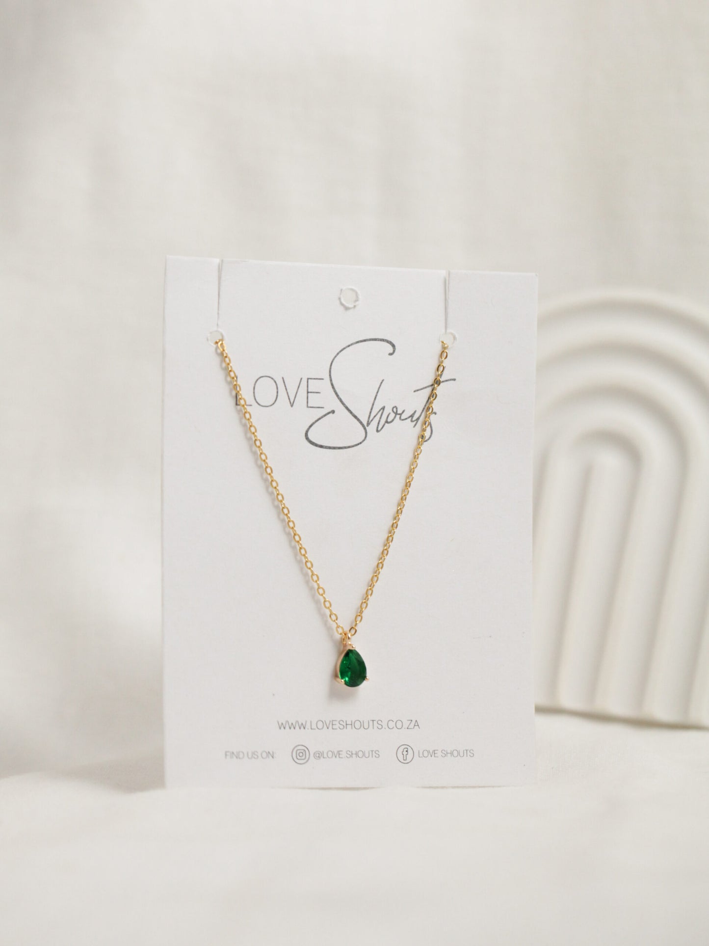 Teardrop Emerald Pendant Necklace