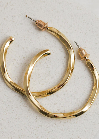 Gold Plated Twisted Hoops
