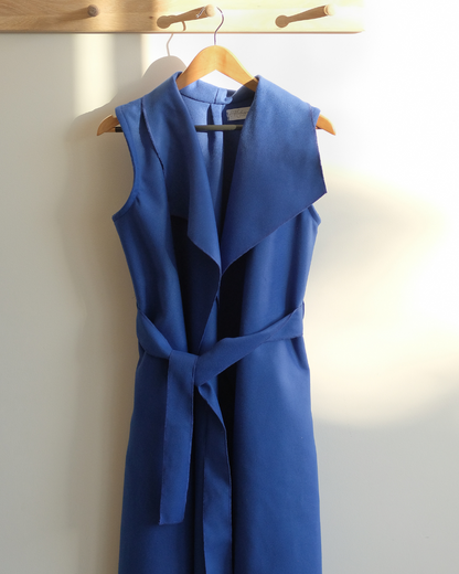 Bold Sleeveless Coat - Royal Blue