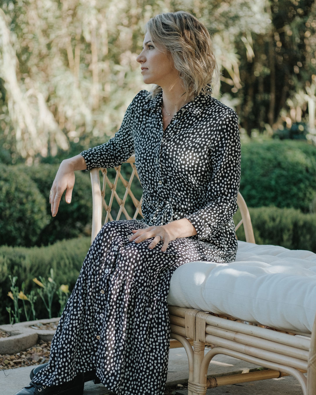 Spotted Button-through Dress