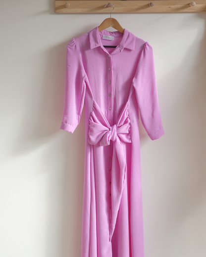 Lilac Pink Covering Button-through Dress