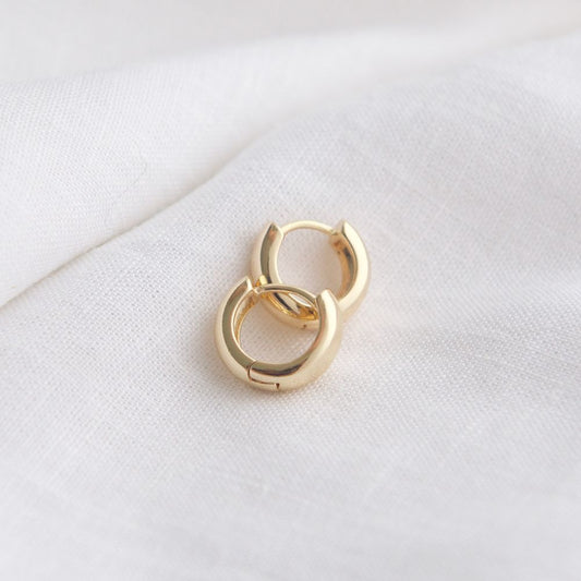 Waterproof Small Plain Gold Hoops