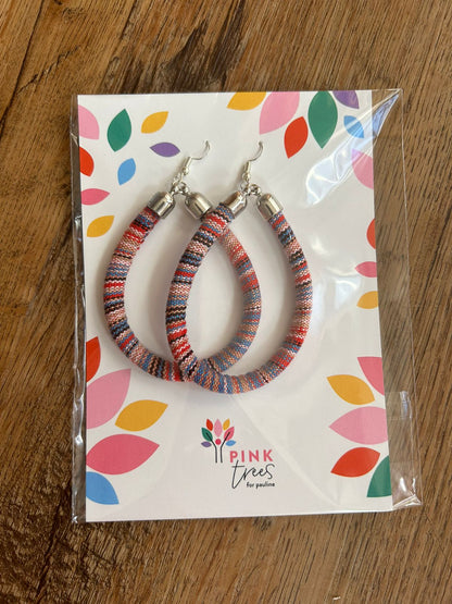 Pink Trees for Pauline - Woven Hoop earrings