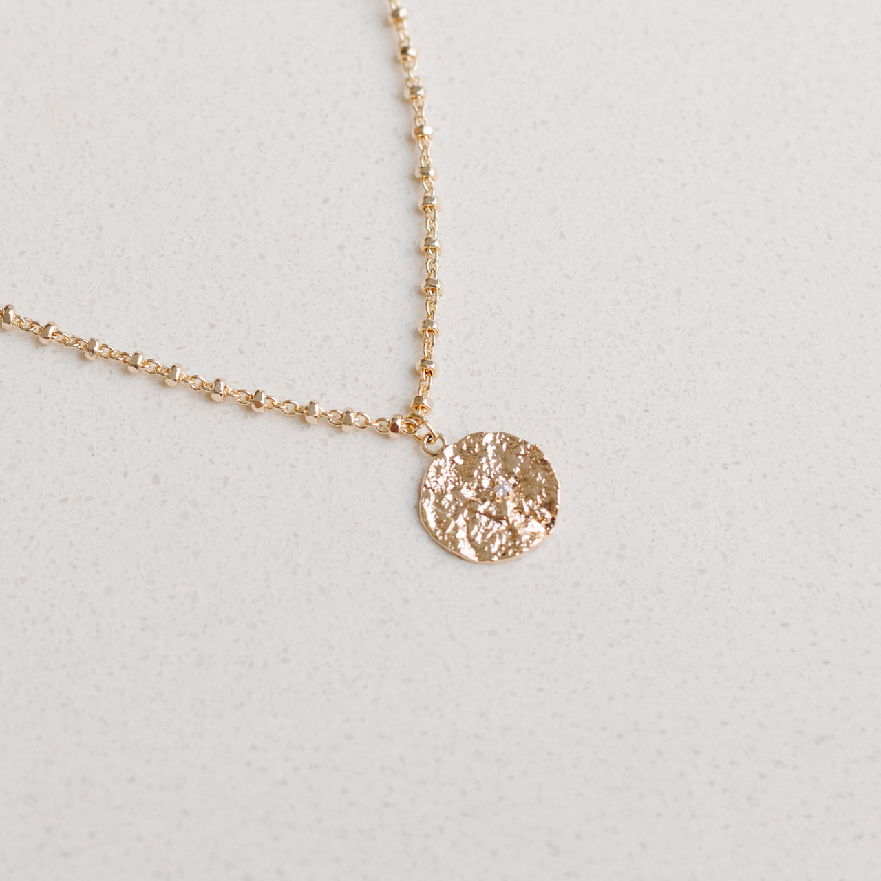 Hammered Disc Necklace