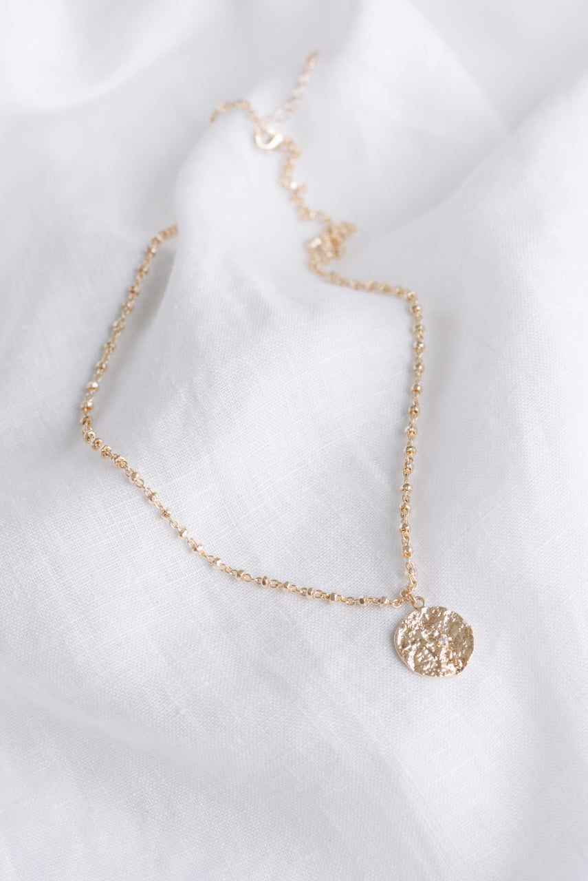 Hammered Disc Necklace